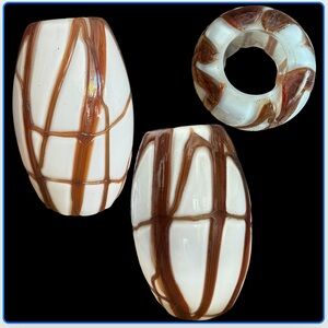 Gorgeous brown and white globe for hanging light fixture